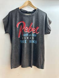 8131-14 t-shirt estampada tamanho único : Branco / Tamanho único