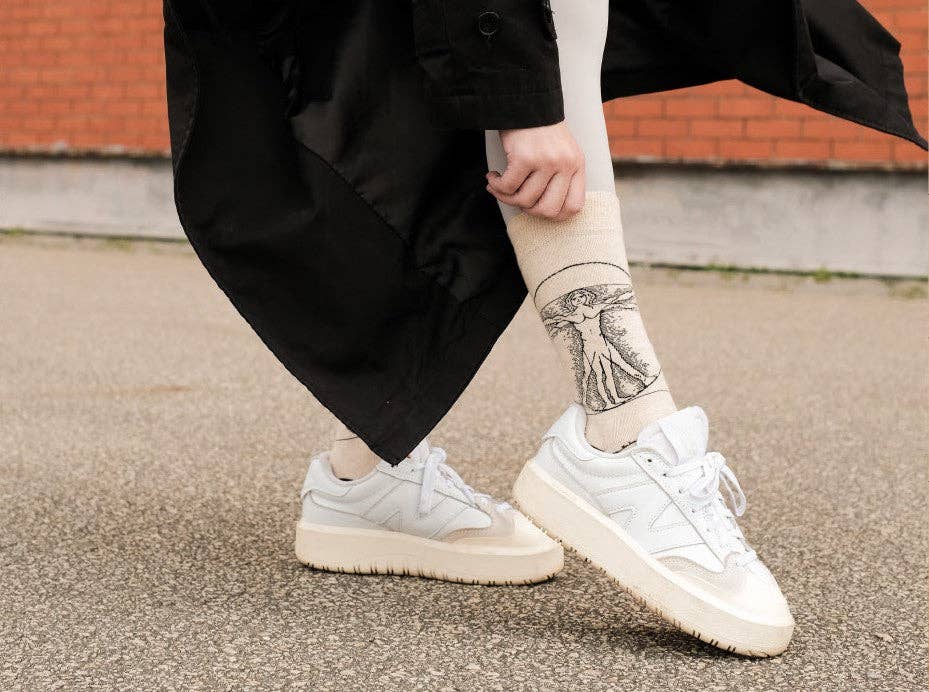 Presente Meias Homem Vitruviano: L: 41-46 UK (7½-11½) US (8-12)