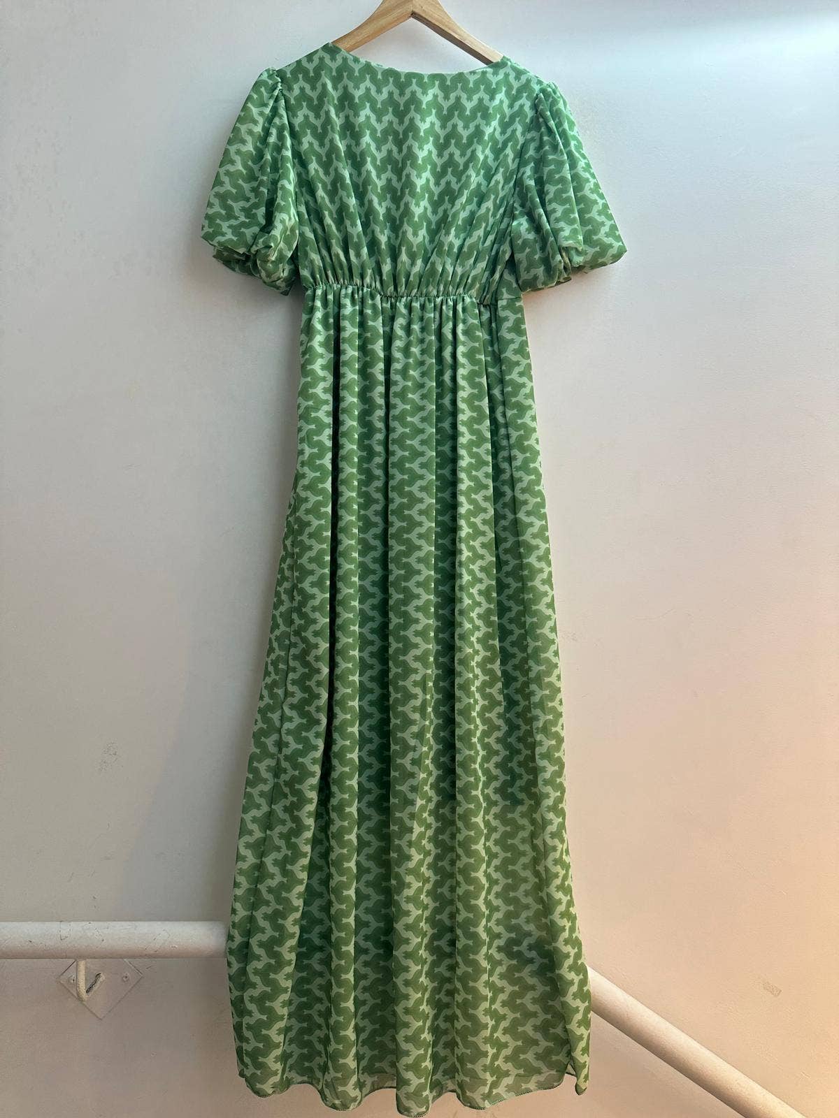 10681 Vestido comprido estampado: Coral / Tamanho único