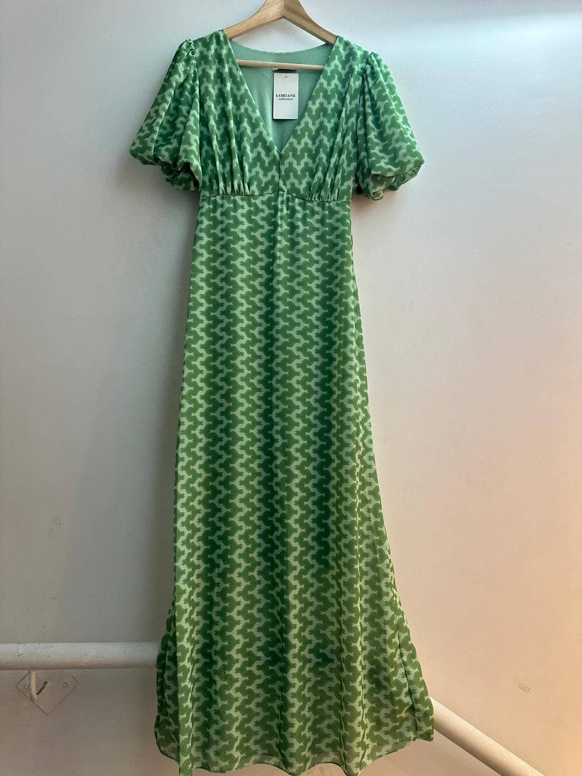 10681 Vestido comprido estampado: Coral / Tamanho único
