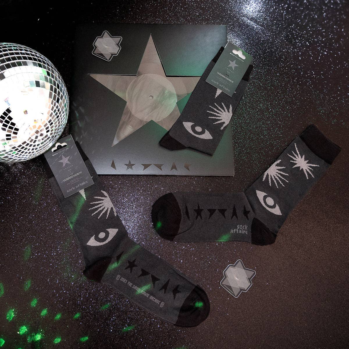 Presente de Meias Blackstar David Bowie: M: 36-40 UK (4-7) US (4½-7½)