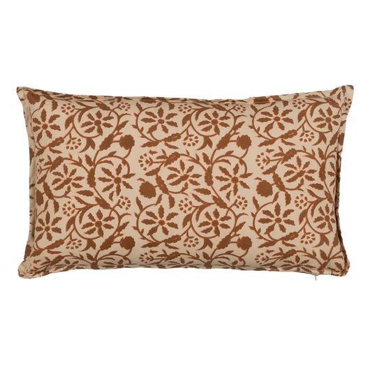 Almofada bege marron algodão 50x30