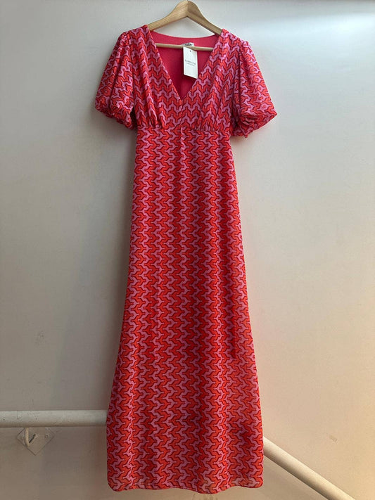 10681 Vestido comprido estampado: Coral / Tamanho único